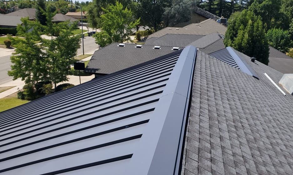 Large residential roof with new covering