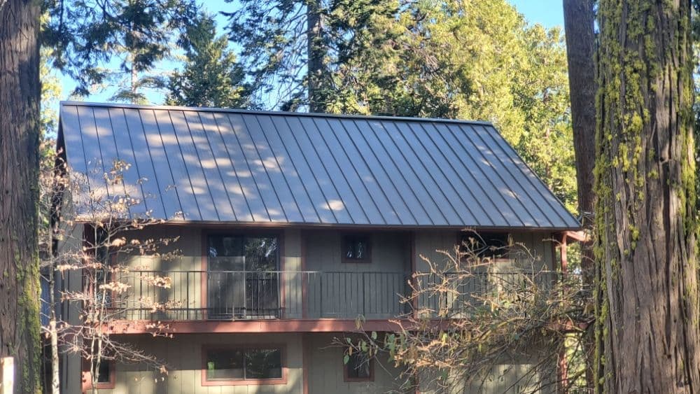 Fresh asphalt shingle roof installation