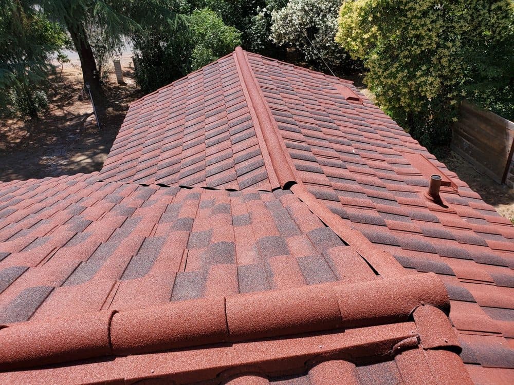 Wide residential roof after re-roof