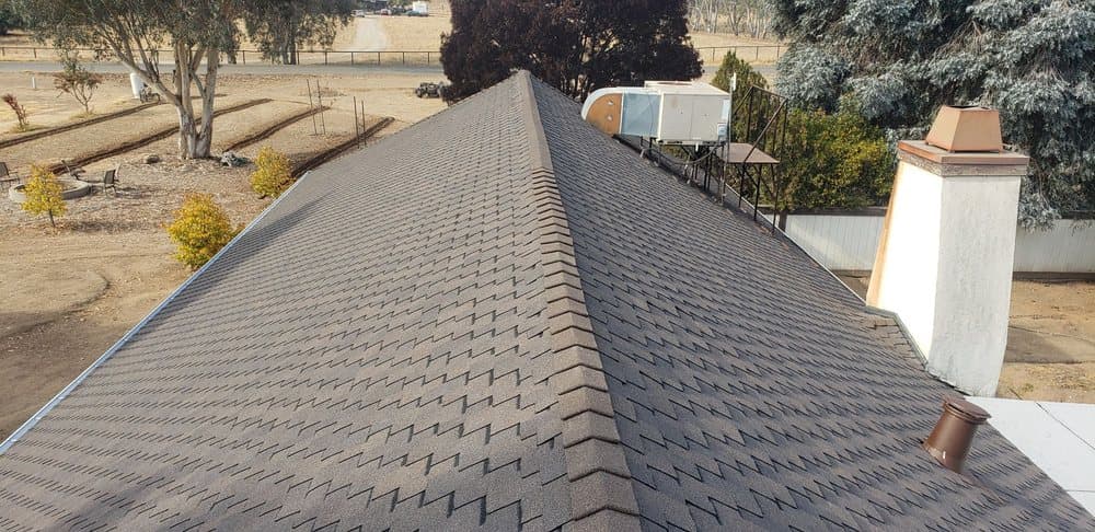 Gutter system on a newly roofed home