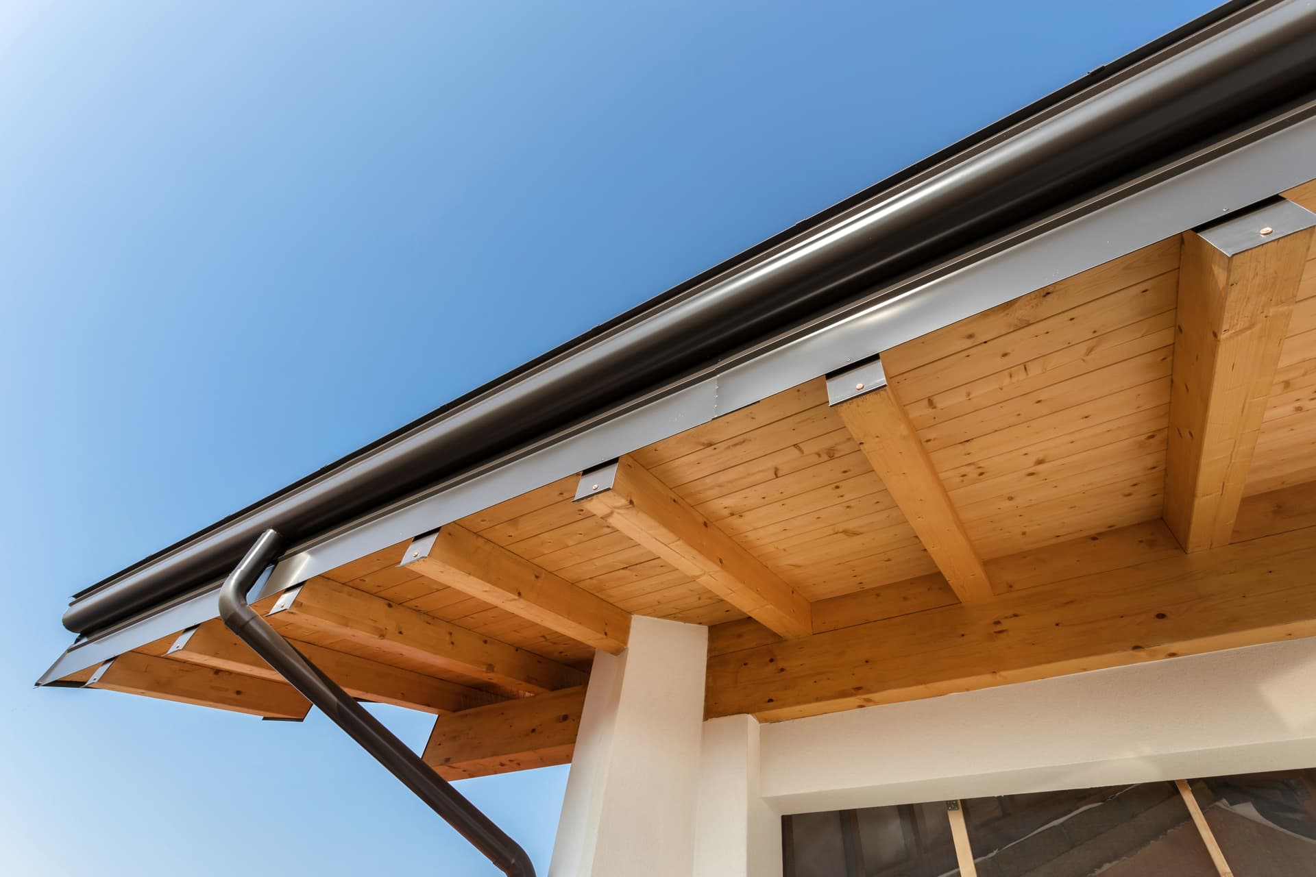 Wood and steel roofing on a warm contemporary home
